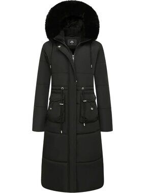 Warm Waterproof Maxi Down Jacket - Women's Long Winter Puffer Coat, Cozy
